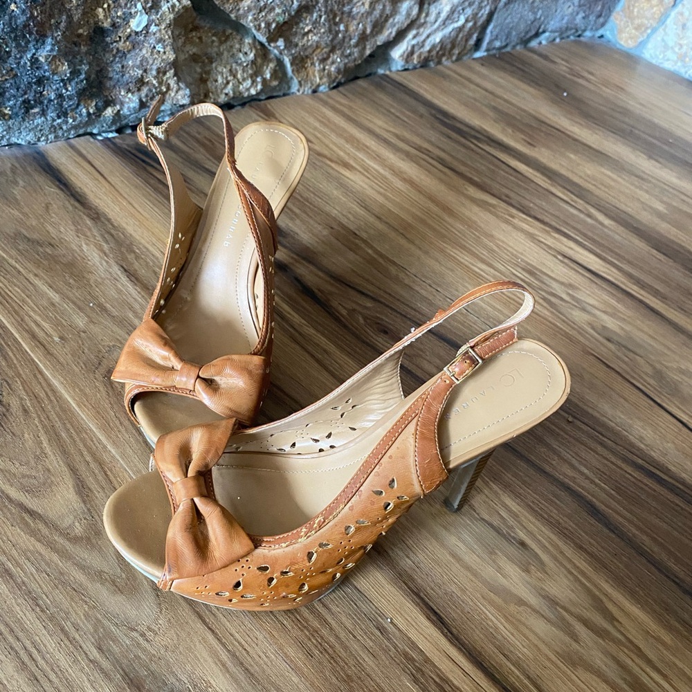 Lauren Conrad high heeled bow sandals